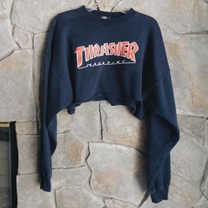 NWOT - THRASHER ripped cropped sweatshirt